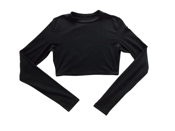 Dívčí crop top černý vel. S