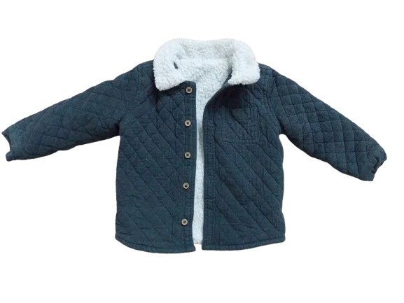 Chlapecká zimní bunda tmavě šedá na knoflíky vel. 74