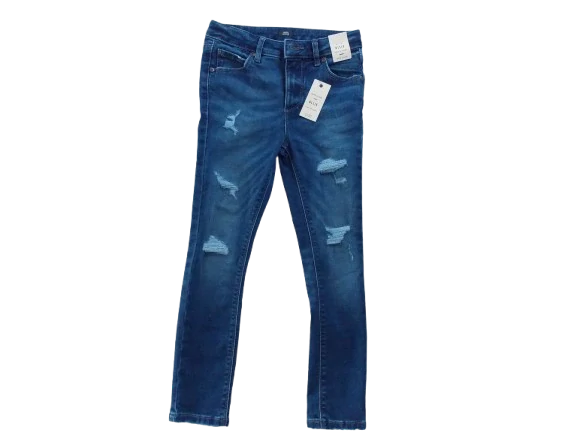 Dívčí skinny tmavě modré trhané vel. 128