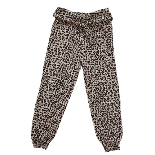 Dívčí letní kalhoty růžové leopardí vel. 116