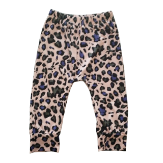 Dívčí legíny 3/4 růžové s leopardím vzorem vel 110