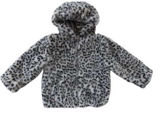Dívčí chlupatá bunda/kabátek s leopardím vzorem vel 116