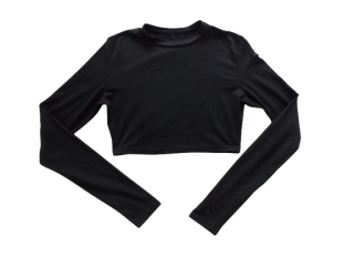 Dívčí crop top černý vel. S