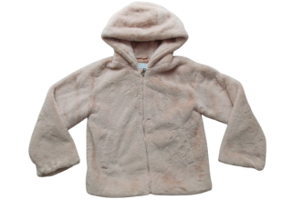 Kabátek růžový chlupatý vel. 152