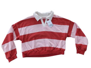 Dívčí crop top pruhy vel. 140