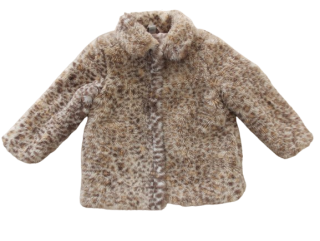 Zimní kožíšková bunda-kabátek leopardí vzor vel. 98