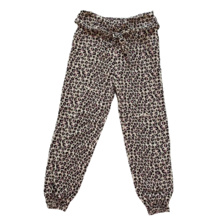 Dívčí letní kalhoty růžové leopardí vel. 116